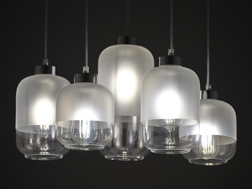 MARCO SILVER üveg függesztett mennyezeti lámpa fehér és ezüst minimalista 3xE27 3357 TK világítás