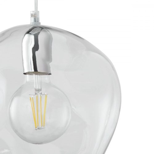 SOL ÁTLÁTSZÓ Függesztett mennyezeti lámpa túlnyúló ezüst Üveg Modern E27 3367 TK Világítás