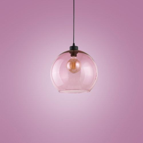CUBUS függő mennyezeti lámpa túlnyúló fekete és rózsaszín üveg modern E27 2764 TK világítás