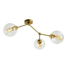   FAIRY mennyezeti lámpa arany üveg loft csillár 3xE27 1935 TK Lighting