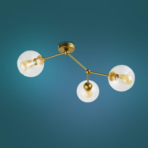 FAIRY mennyezeti lámpa arany üveg loft csillár 3xE27 1935 TK Lighting