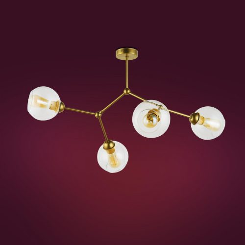 FAIRY mennyezeti lámpa arany üveg loft csillár 4xE27 1942 TK Lighting