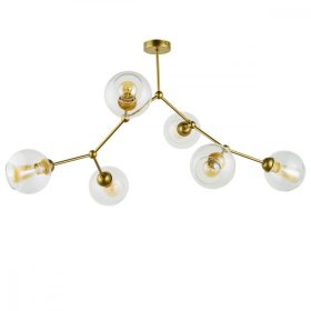   FAIRY mennyezeti lámpa arany üveg loft csillár 6xE27 1979 TK Lighting