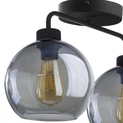 BARI GRAPHITE üveg mennyezeti lámpa fekete és grafit modern 2xE27 4021 TK világítás