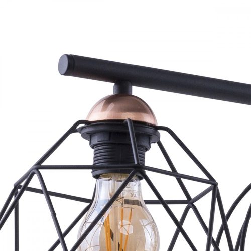 GALAXY függesztett mennyezeti lámpa csillár fekete és réz ipari 5xE27 1649 TK világítás