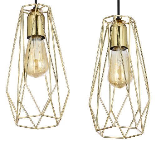 LUGO GOLD függő mennyezeti lámpa csillár fekete és arany loft 3xE27 2698 TK világítás