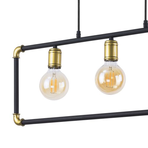 HYDRIA függő mennyezeti lámpa csillár fekete és arany geometriai 3xE27 4146 TK világítás