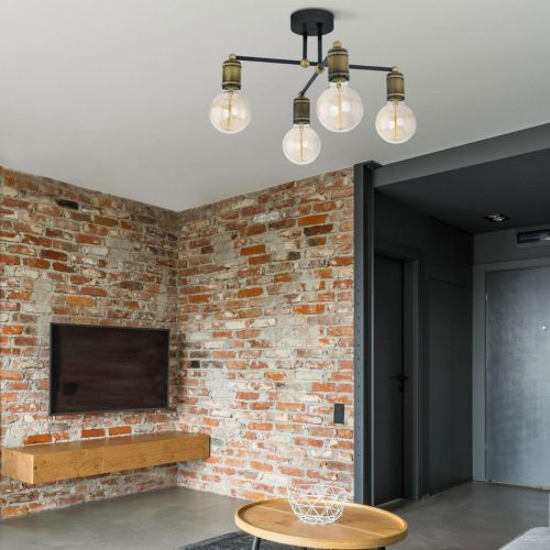 RETRO mennyezeti lámpa csillár fekete patina retro stílusú 4xE27 1904 TK világítás