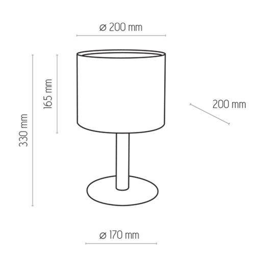 DEVA Graphite Fa Modern E27 Éjjeli asztali lámpa 5219 TK Világítás