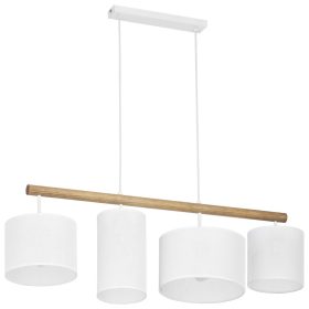   DEVA függő mennyezeti lámpa csillár fehér fa modern 4xE27 4106 TK világítás