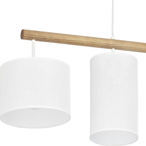 DEVA függő mennyezeti lámpa csillár fehér fa modern 4xE27 4106 TK világítás