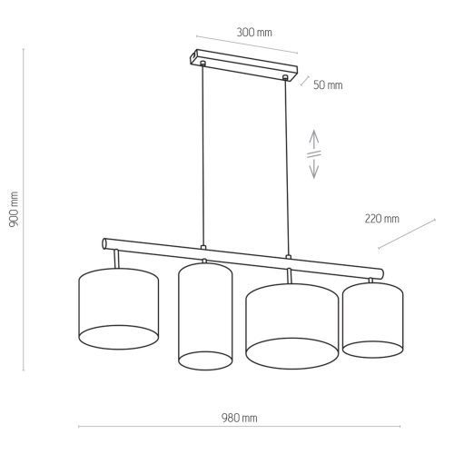 DEVA függő mennyezeti lámpa csillár fehér fa modern 4xE27 4106 TK világítás
