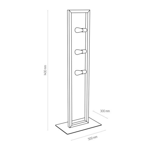 METRO álló állólámpa fekete fa rusztikus 3xE27 5022 TK világítás