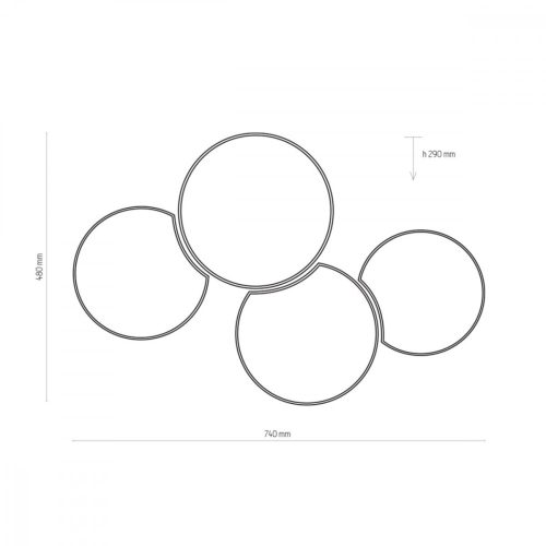 MONA BLACK/GOLD mennyezeti lámpa fekete és arany modern 4xE27 3446 TK világítás