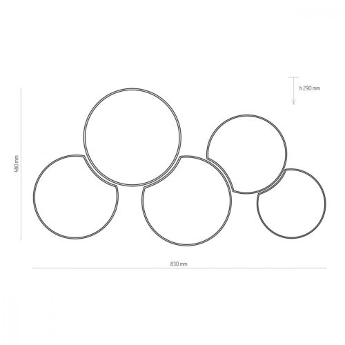 MONA BLACK/GOLD mennyezeti lámpa fekete és arany modern 5xE27 3447 TK világítás