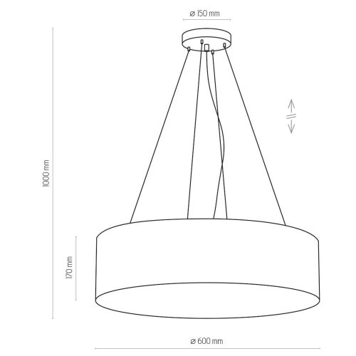 RONDO WHITE függesztett mennyezeti lámpa króm fehér minimalista 4xE27 4244 TK világítás