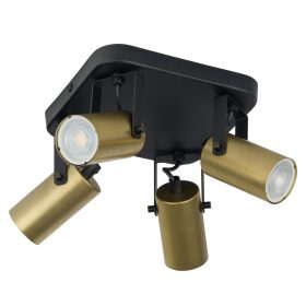   REDO BLACK/GOLD mennyezeti spotlámpa spotlámpa fekete és arany modern 4xGU10 2821 TK világítás
