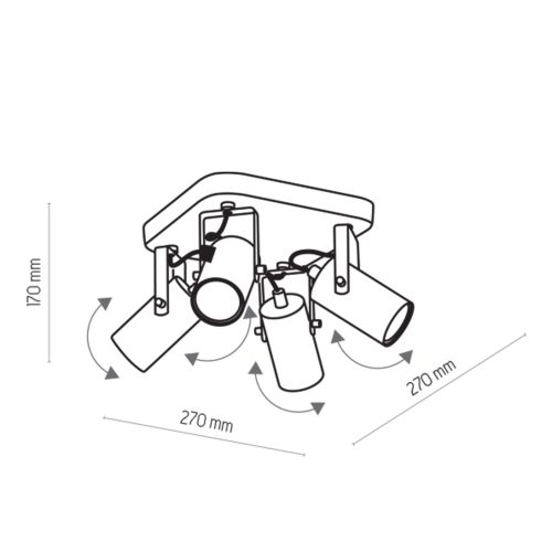 REDO BLACK/GOLD mennyezeti spotlámpa spotlámpa fekete és arany modern 4xGU10 2821 TK világítás