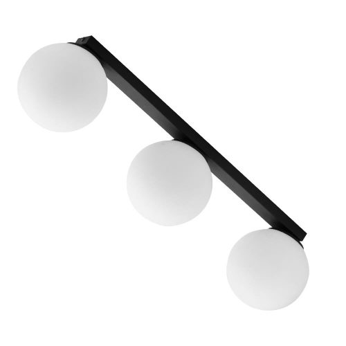 Felületre szerelhető mennyezeti lámpa MAXI üvegernyős szalag fekete-fehér klasszikus 3xE27 3479 TK világítás