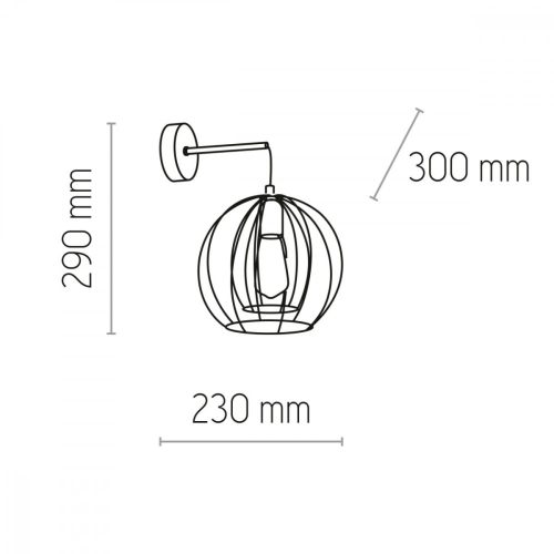 JAULA fali lámpa huzal fekete és arany Industrianla E27 6250 TK világítás
