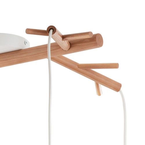 ALBERO WHITE függesztett mennyezeti lámpa fehér és fából készült skandináv csillár 4xE27 6554 TK világítás