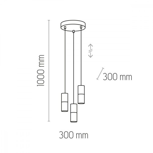 ELIT FEKETE/FA fehér fa Modern függesztett mennyezeti lámpa 3xGU10 6310 TK Világítás