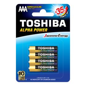   TOSHIBA ALPHA POWER LR03 AAA 1,5 V alkáli elemek buborékcsomagolás 4 darab