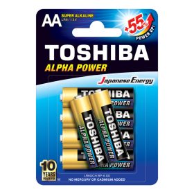   TOSHIBA ALPHA POWER LR6 AA 1,5 V alkáli elemek buborékcsomagolás 6 darab