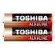 TOSHIBA RED ALKALINE LR6 AA alkáli elemek 1,5V FILM 2 db