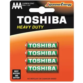   TOSHIBA HEAVY DUTY R03 AAA 1.5V cink-szén elemek, 4 db-os bliszteres kiszerelésben