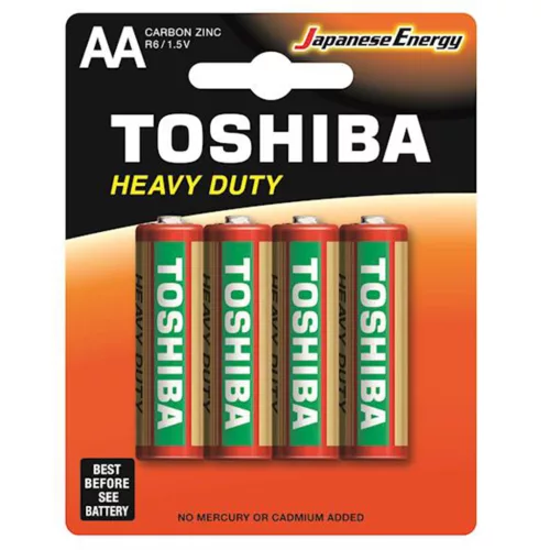 Toshiba cink elem AA LR6 R6 1.5V erős 4 db-os bliszteres kiszerelésben