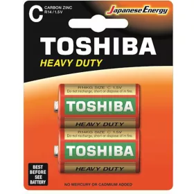   TOSHIBA HEAVY DUTY R14 C 1,5 V-os cink-szén elemek, 2 darabos blisztercsomag