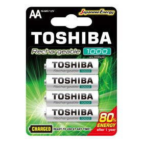   Újratölthető akkumulátorok TOSHIBA HASZNÁLATRA KÉSZ AA 1,2V 1000MAH buborékfólia 4 db