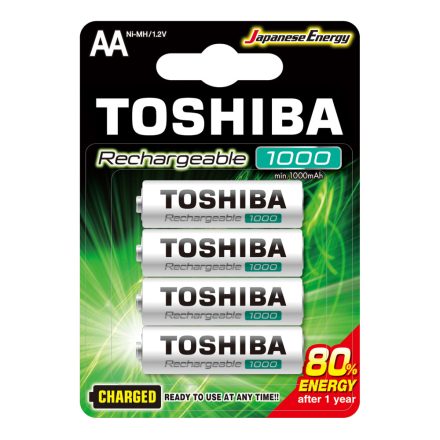 Újratölthető akkumulátorok TOSHIBA HASZNÁLATRA KÉSZ AA 1,2V 1000MAH buborékfólia 4 db