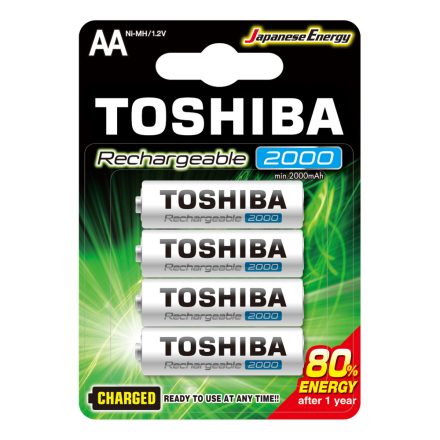 Újratölthető elemek TOSHIBA HASZNÁLATRA KÉSZ AA 1,2V 2000MAH buborékfólia 4 db
