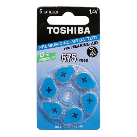 TOSHIBA PR44 1,4 V speciális cink-levegő elemek buborékcsomagolás 6 darabból