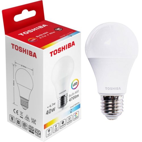 LED izzó E27 A60 4.7W = 40W 470lm 6500K Cold TOSHIBA