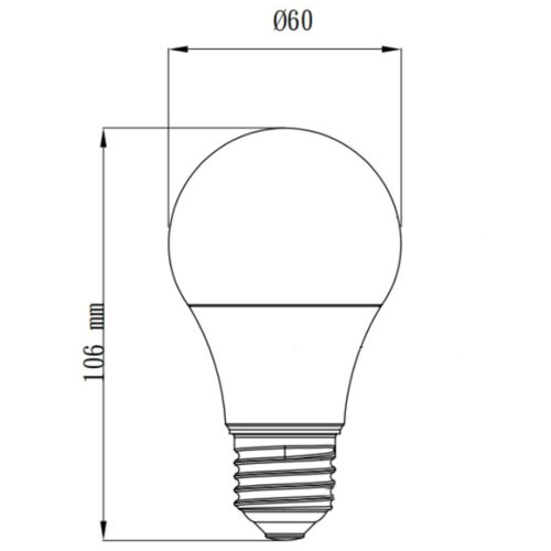 LED izzó E27 A60 4.7W = 40W 470lm 6500K Cold TOSHIBA
