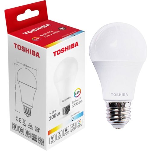 LED izzó E27 A60 15W = 100W 1521lm 6500K Cold TOSHIBA