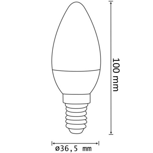 LED izzó E14 C37 4.7W = 40W 470lm 4000K Semleges 220° tejszerű TOSHIBA