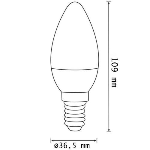 LED izzó E14 C37 7W = 40W 806lm 3000K meleg 220° tejszerű TOSHIBA