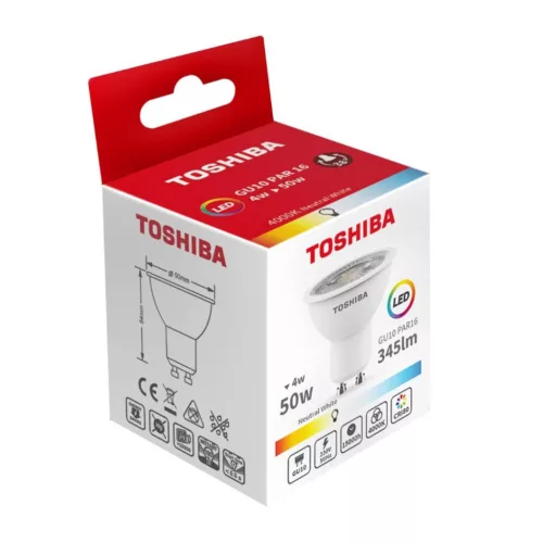 LED halogén izzó GU10 4W = 50W 345lm 4000K semleges spotlámpa TOSHIBA