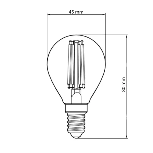E14 G45 4,5 W piros izzószálas LED izzó TOSHIBA