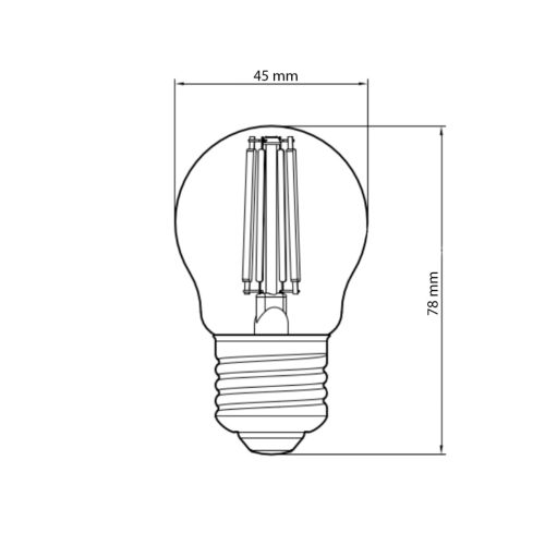 E27 G45 LED izzó 4,5 W = 40 W kék izzószál TOSHIBA