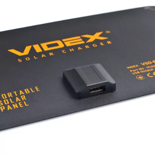 Hordozható napelemes töltő 3 az 1-ben USB kábel 100 cm 5W IP68 VIDEX