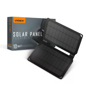   Hordozható napelemes töltő 3 az 1-ben USB kábel 100 cm 10W IP68 VIDEX