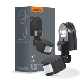   Mozgás- és alkonyérzékelős kültéri lámpa 1200W fekete IP44 VL-SPW2B Videx