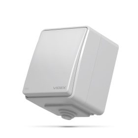   1 pólusú, felületre szerelhető kapcsoló, IP65, szürke, Videx BINERA