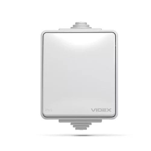 1 pólusú, felületre szerelhető kapcsoló, IP65, szürke, Videx BINERA