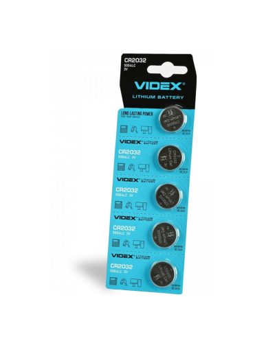 Videx CR1632 3V lítium gombelem bliszter 5 db
